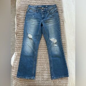 J.Crew Demi Boot Crop Size 26.  Super cute, comfortable and flattering.
